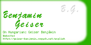 benjamin geiser business card